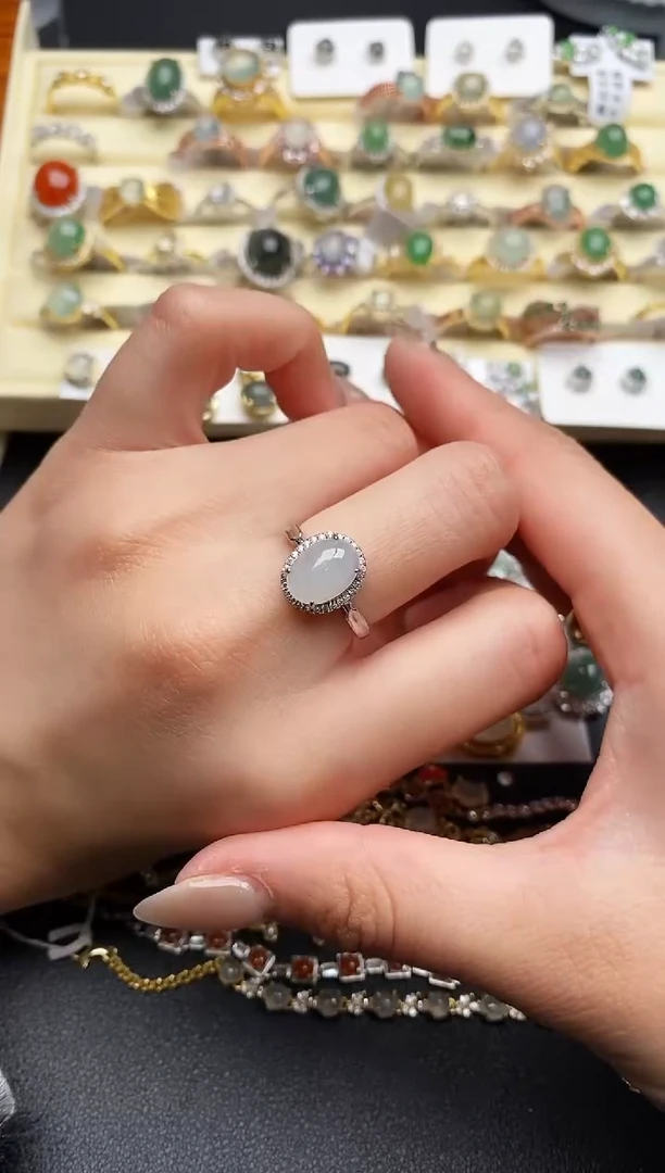 【闪购商品】翡翠戒指银S925镶嵌77777777+1