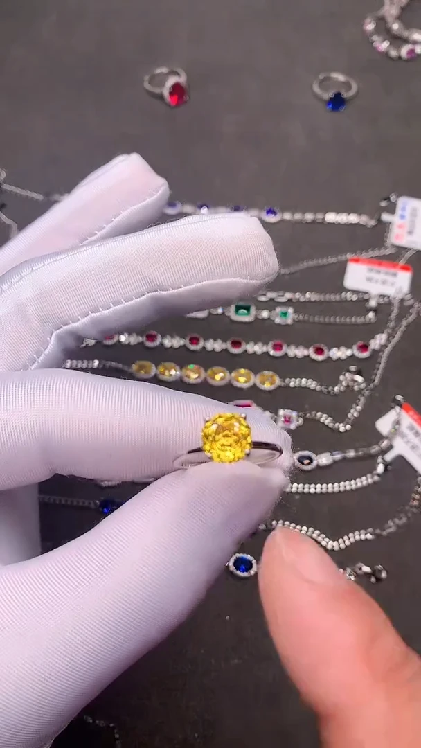 【闪购商品】彩色蓝宝石戒指银S925镶嵌.....