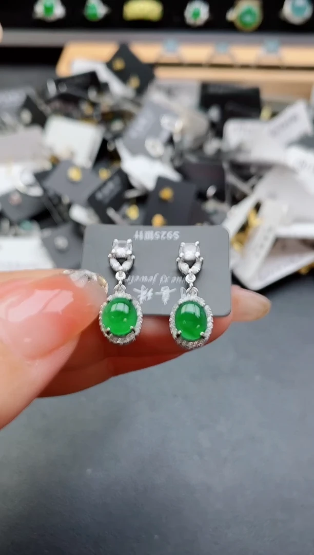 银S925镶嵌戒指翡翠1