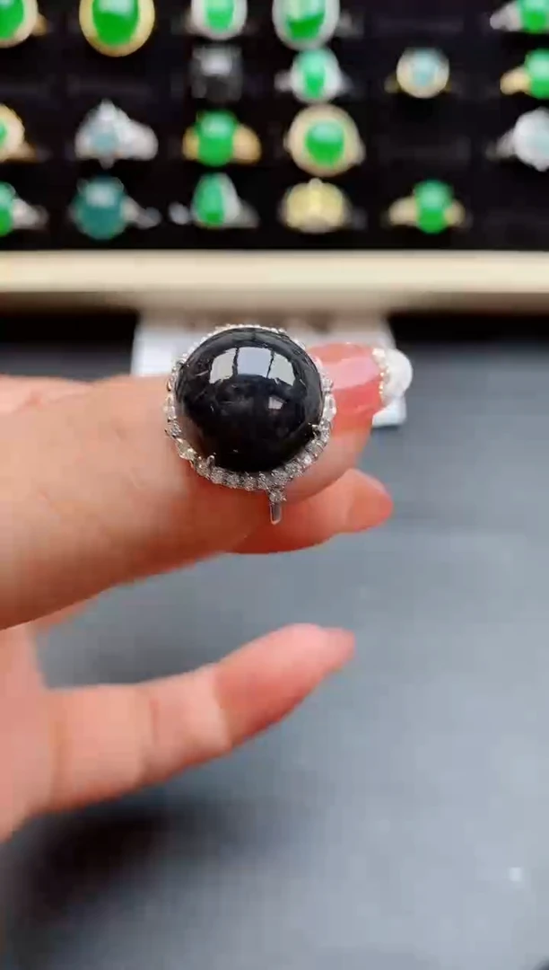 【闪购商品】翡翠戒指银S925镶嵌5800