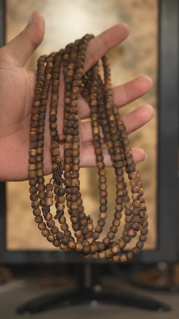 手串沉香海南绿奇楠尖峰岭6mm鼓珠长串 多样性发一