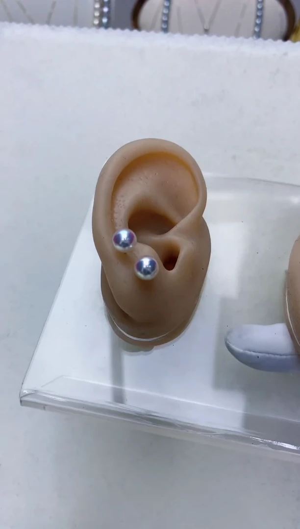 【闪购商品】海水珍珠饰品18K金镶嵌6-7素钉定制