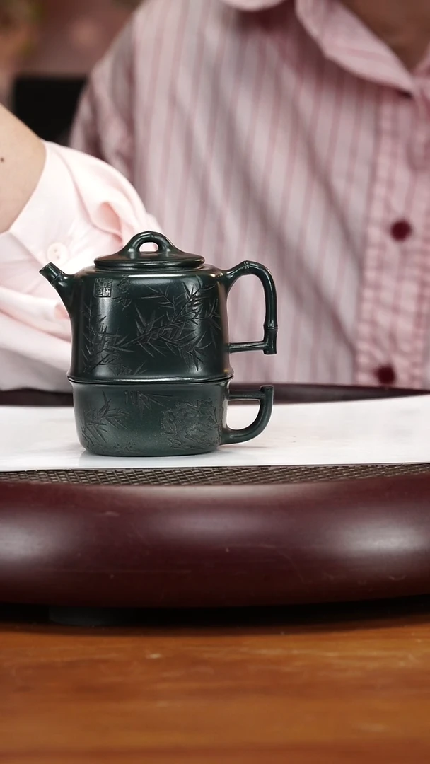 茶壶紫砂49ZWP兰香竹影 可心绿泥150cc