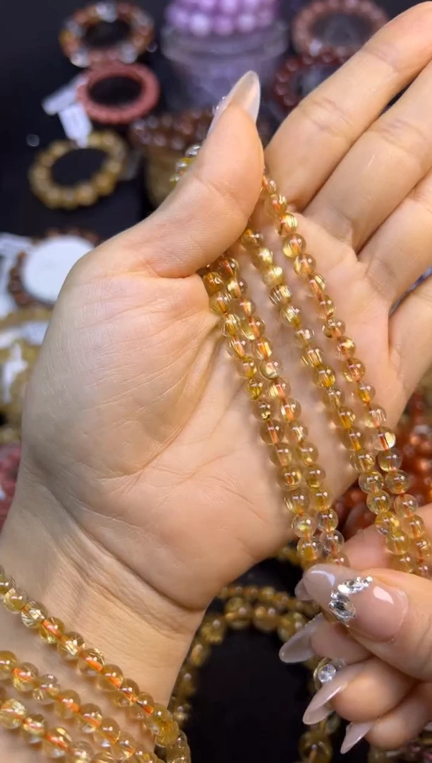 未镶嵌手串水晶金发晶三圈5.8mm