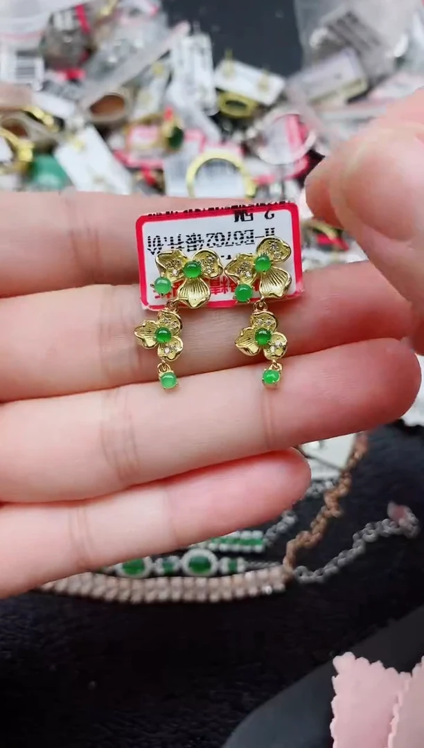 银S925镶嵌戒指翡翠1