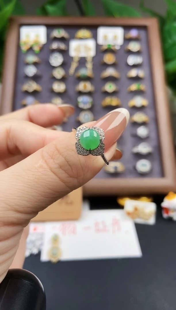 银S925镶嵌戒指翡翠21
