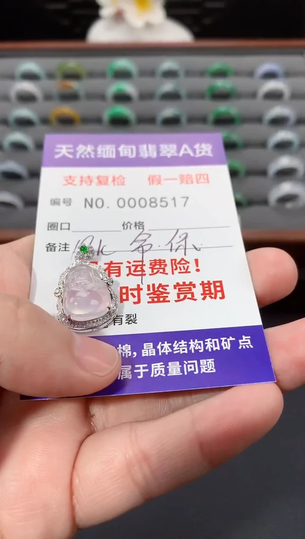 颈饰未镶嵌翡翠保****师财神