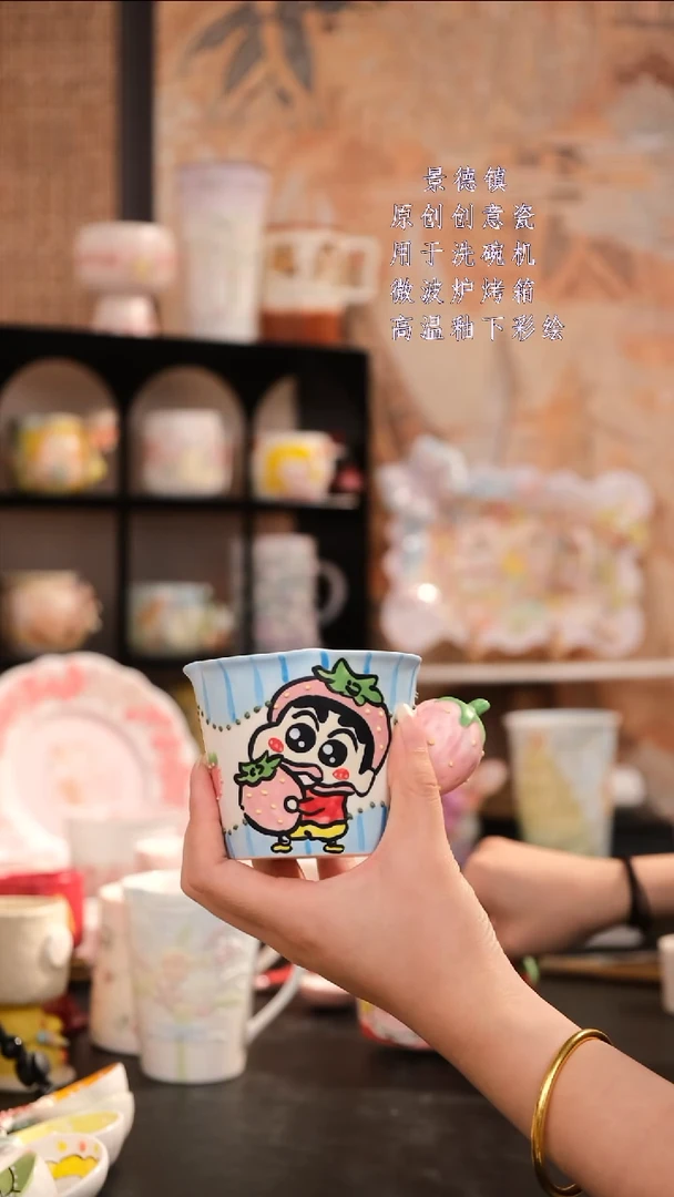 摆件景德镇手工手绘设计师款