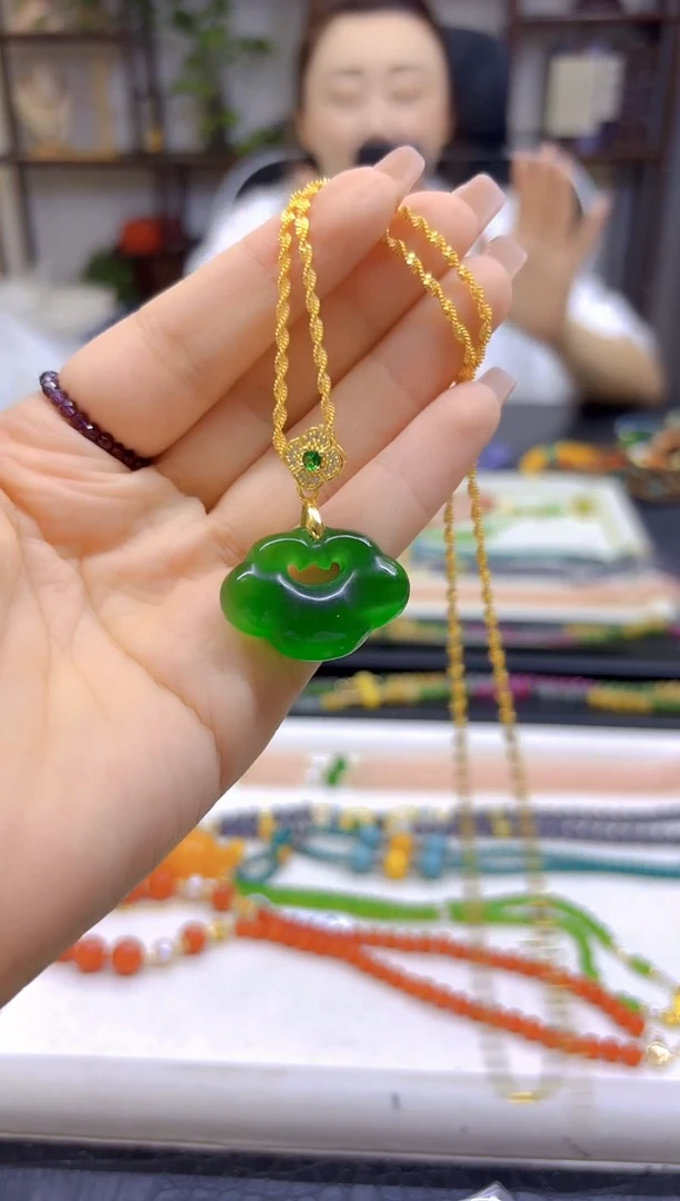 银S925镀金镶嵌吊坠(赠链)碧玺猫眼DIY款D277