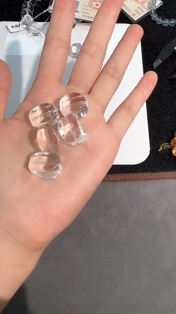 水晶手链未镶嵌80号白水面包珠单颗配件