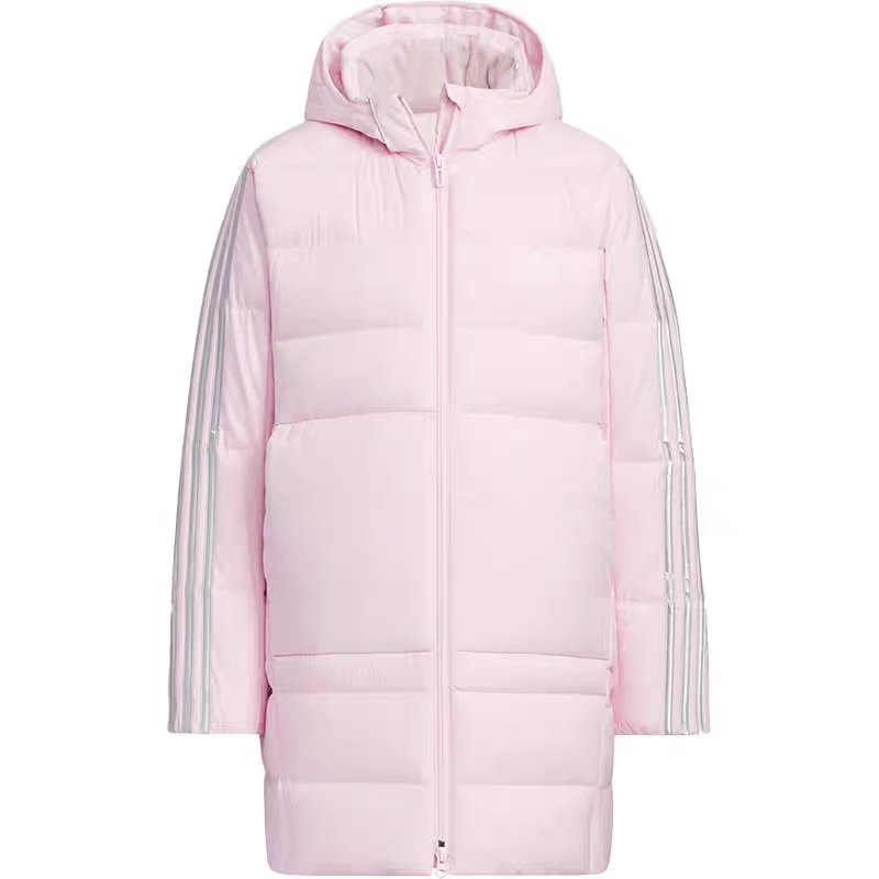 Adidas阿迪达斯冬季儿童运动中长款保暖连帽Y羽绒服HD0385