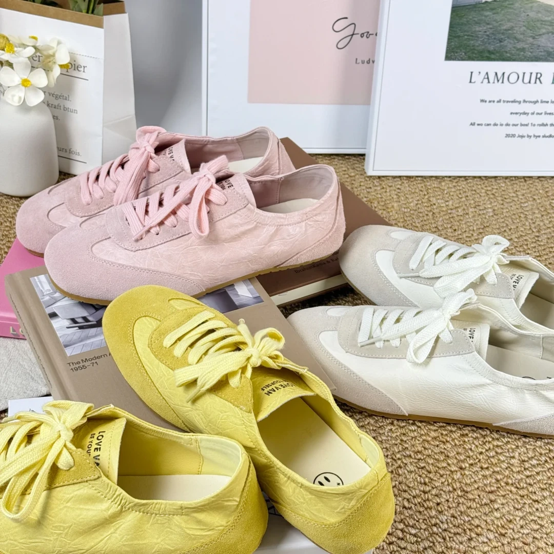 Lovevan/艾典范防滑时尚休闲鞋复古运动小众系带鞋子松糕底透气