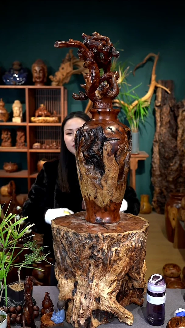 木雷击枣木花开富贵