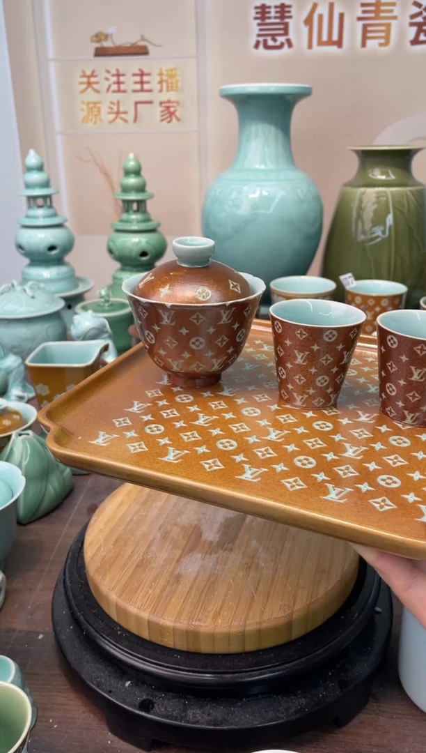 瓷1盖碗2杯1茶盘  慧仙青瓷 龙泉青瓷大促 双11定点福利放漏