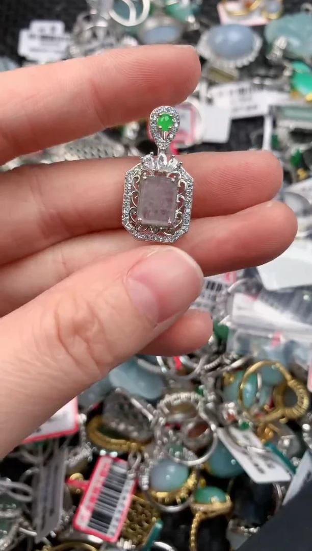 银S925镶嵌戒指翡翠333--10