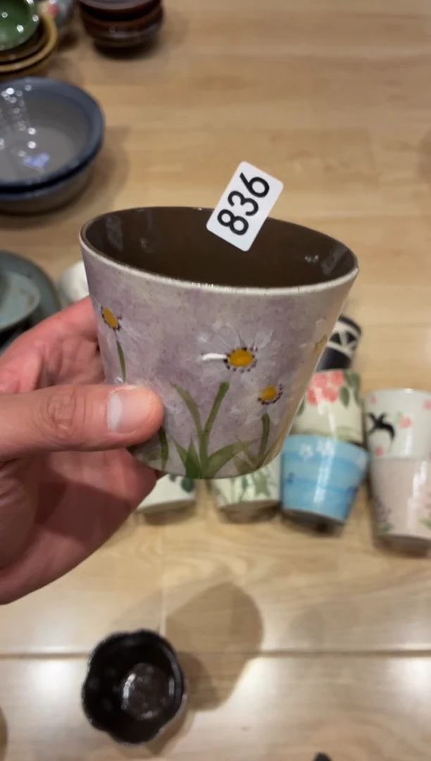 瓷片烦****?836 手绘紫色手握杯1个