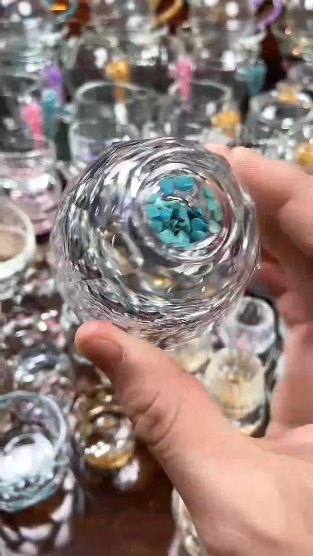 【闪购商品】玺宴新款水晶八角杯绿松石