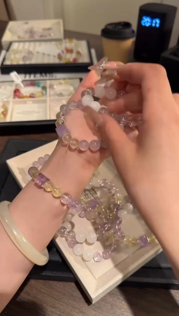 水晶手链合金紫水晶多宝x1774