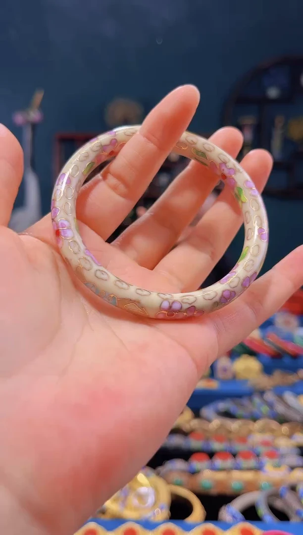 【闪购商品】非遗绝技 景泰蓝0.8公主镯 米