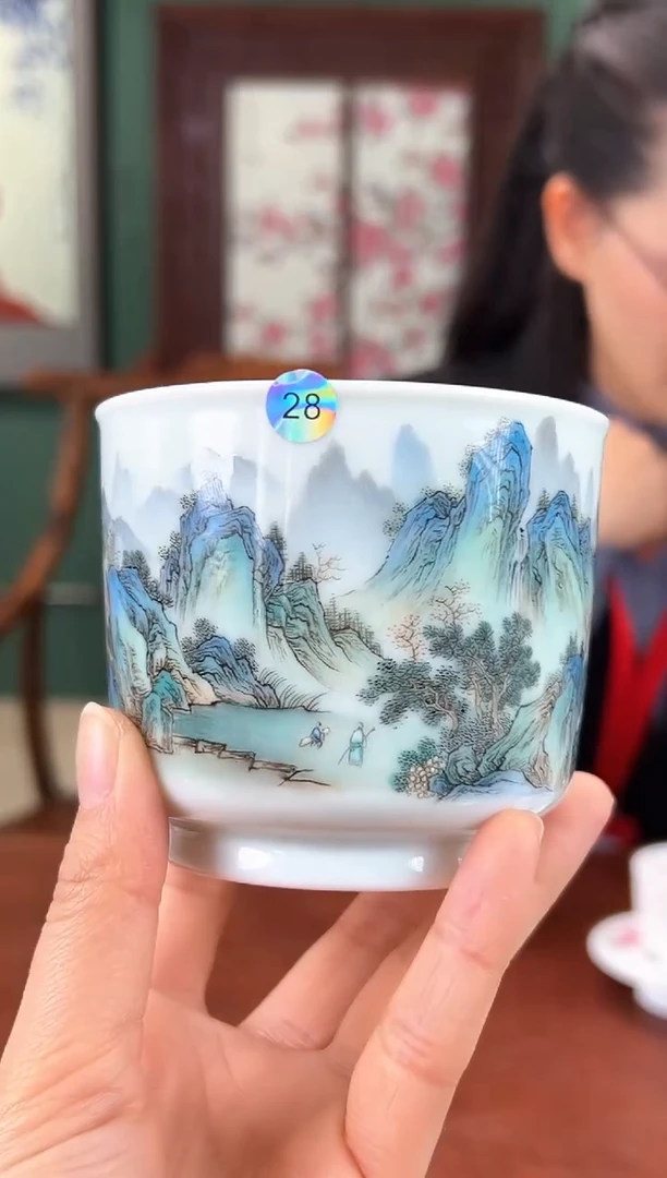 【闪购商品】其他釉上珐琅彩山水威士忌杯28