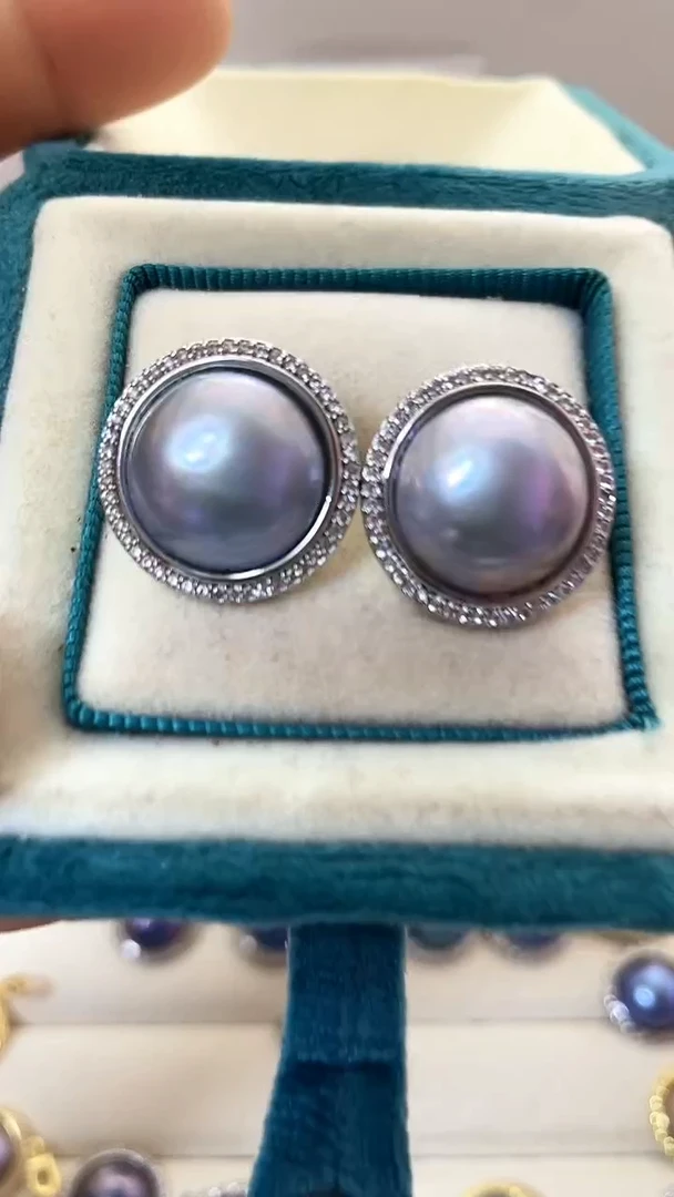 耳饰拼合珍珠（马贝珠）合金15