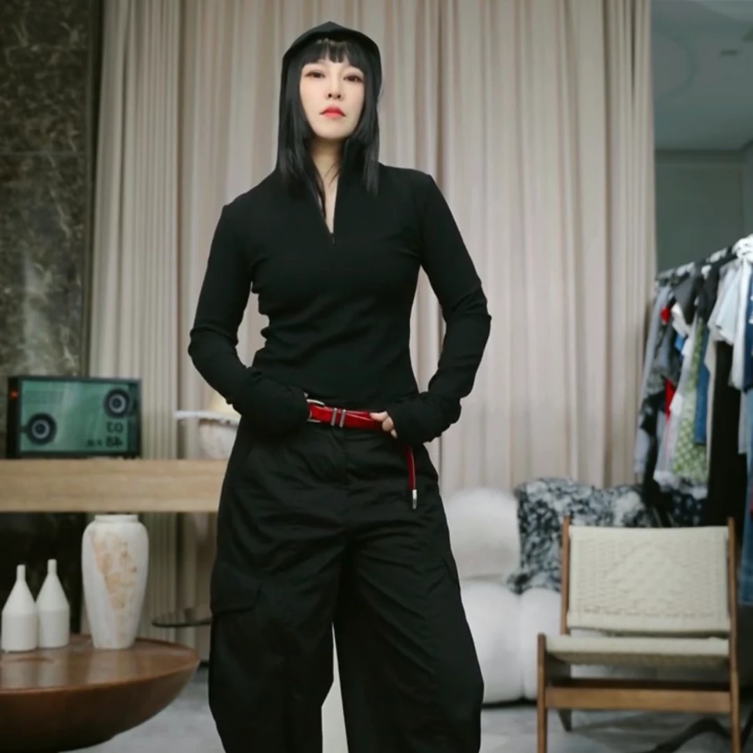 infobyfive2025秋冬新款版半拉链连帽卫衣打底衫三店NF0507024