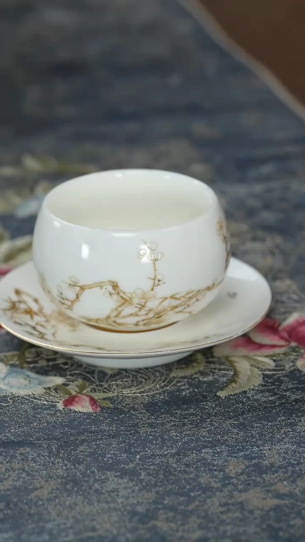 【梅花-主人杯+杯碟】【12西泠礼盒】