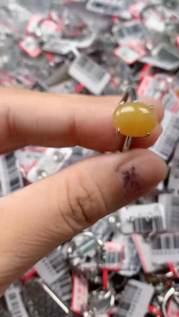 银S925镶嵌戒指翡翠天然A货缅甸翡翠