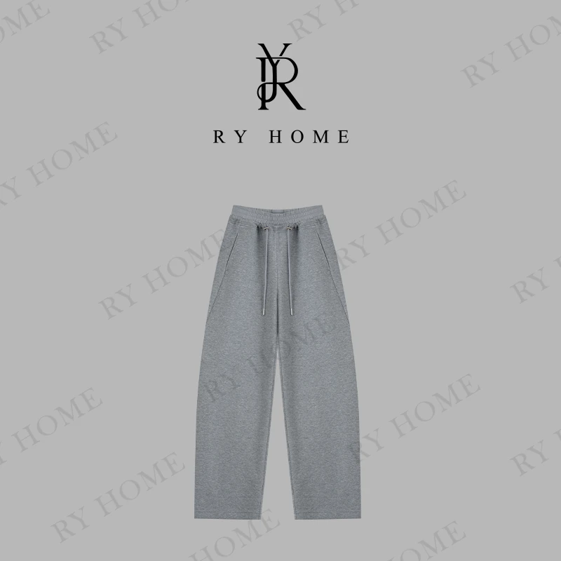 【容雨RYHOME】设计款休闲运动抽绳直筒裤251K2384