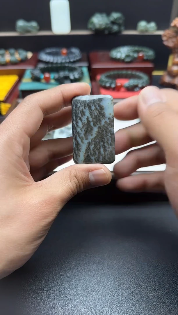 颈饰未镶嵌和田玉若羌水草意境平安卡35无事牌