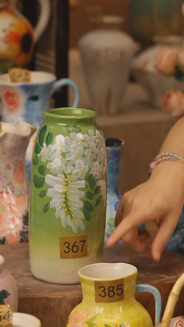 陶瓷367景德镇设计师手作花器摆件侘寂风
