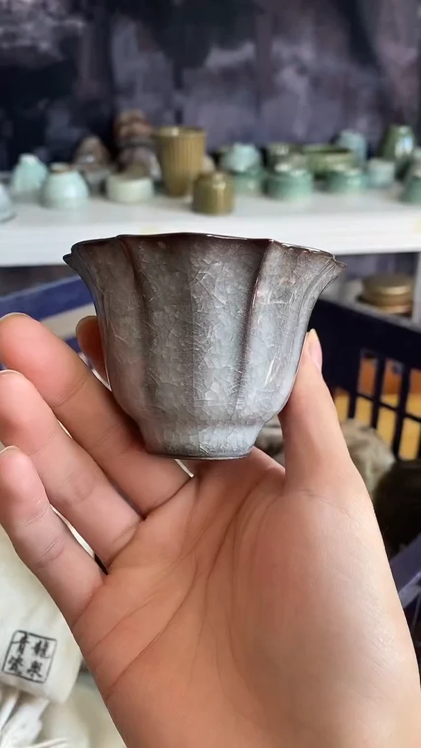 【山隐青瓷】气烧杯子    微瑕