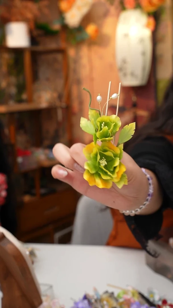 铜合金无锦簪阁绒花