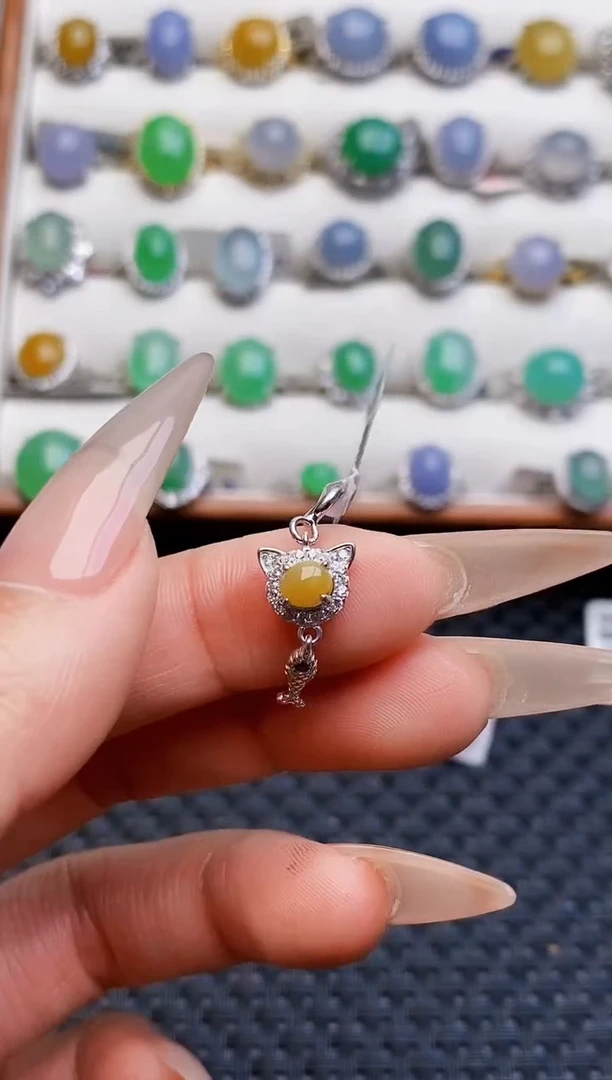 银S925镶嵌戒指翡翠5721