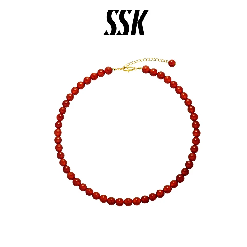 SSK【鸿运当头】高级感新年红玛瑙项链