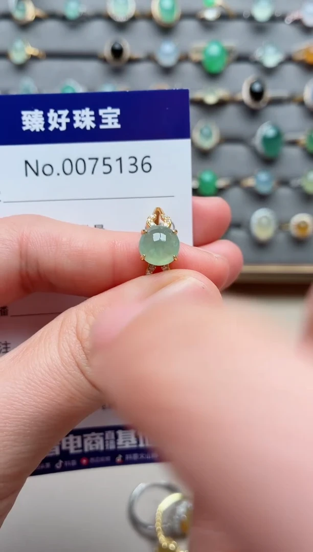 银S925镶嵌戒指翡翠1