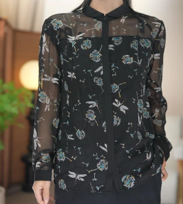 宽松原创透视花卉衬衫A252215288 YH