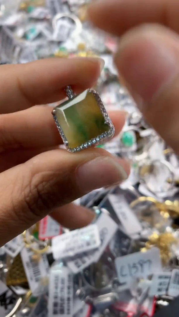 银S925镶嵌戒指翡翠222   8