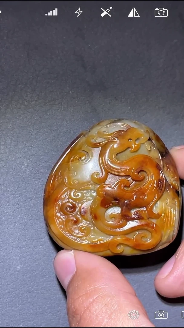 未镶嵌和田玉把件螭龙八破 XT