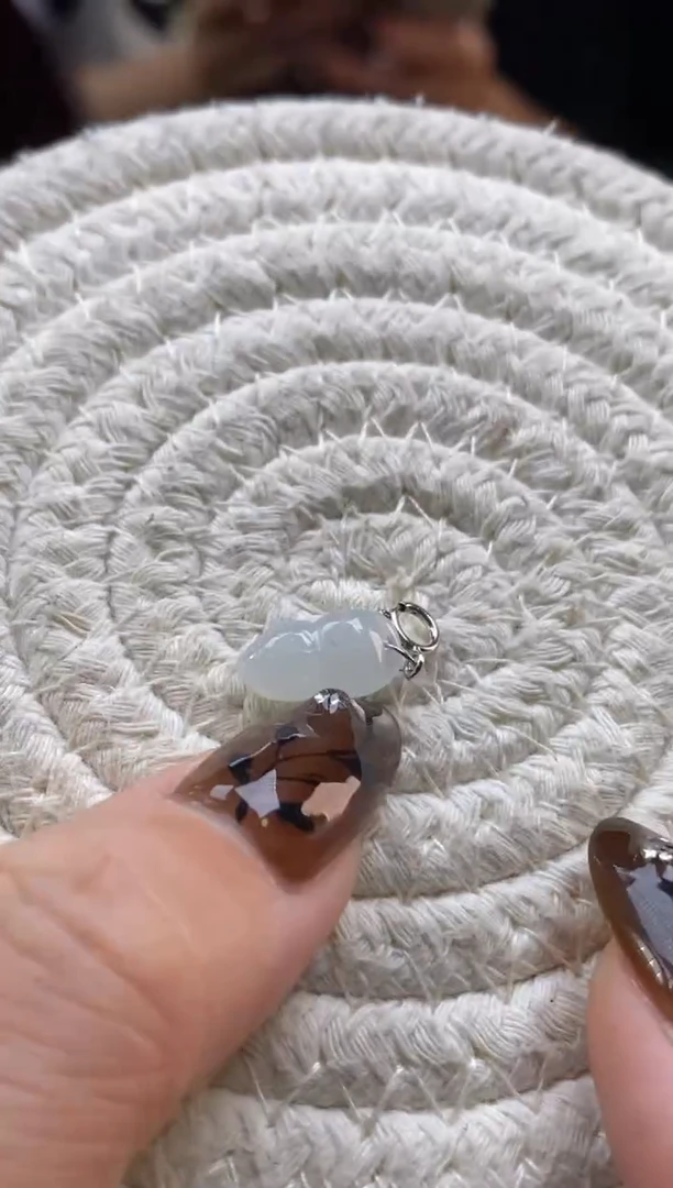 颈饰银S925镶嵌翡翠净货10944