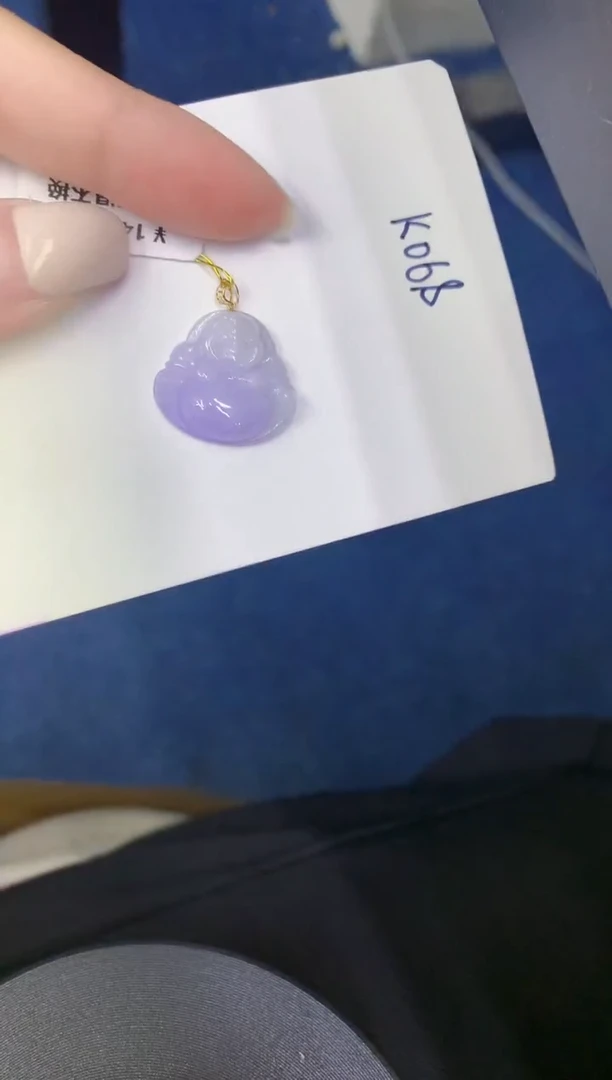 颈饰18K金镶嵌翡翠缅甸天然翡翠A货