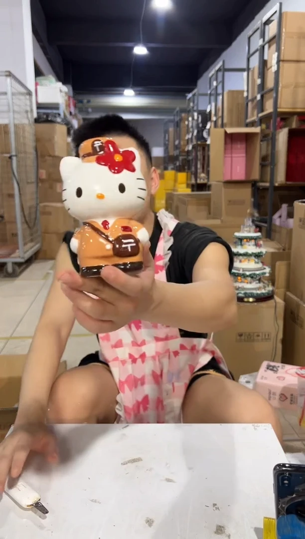 瓷片棕色邮递员kt存钱罐