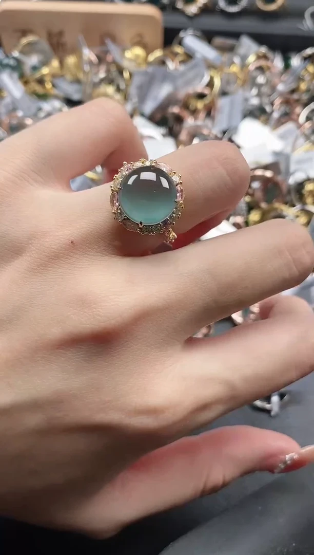 银S925镶嵌戒指翡翠51151