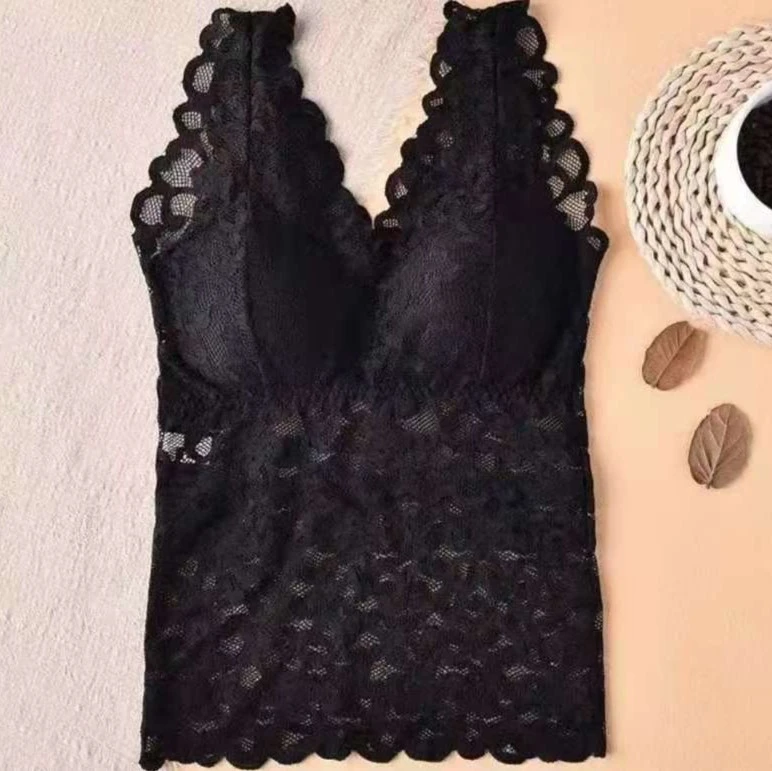 修身无钢圈美背吊带背心蕾丝打底百搭