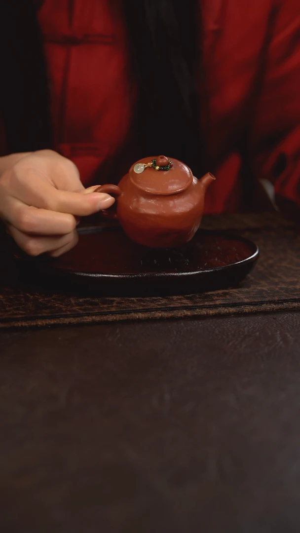 【闪购商品】杯君心福利伟壶朱泥枣皮壶带提溜