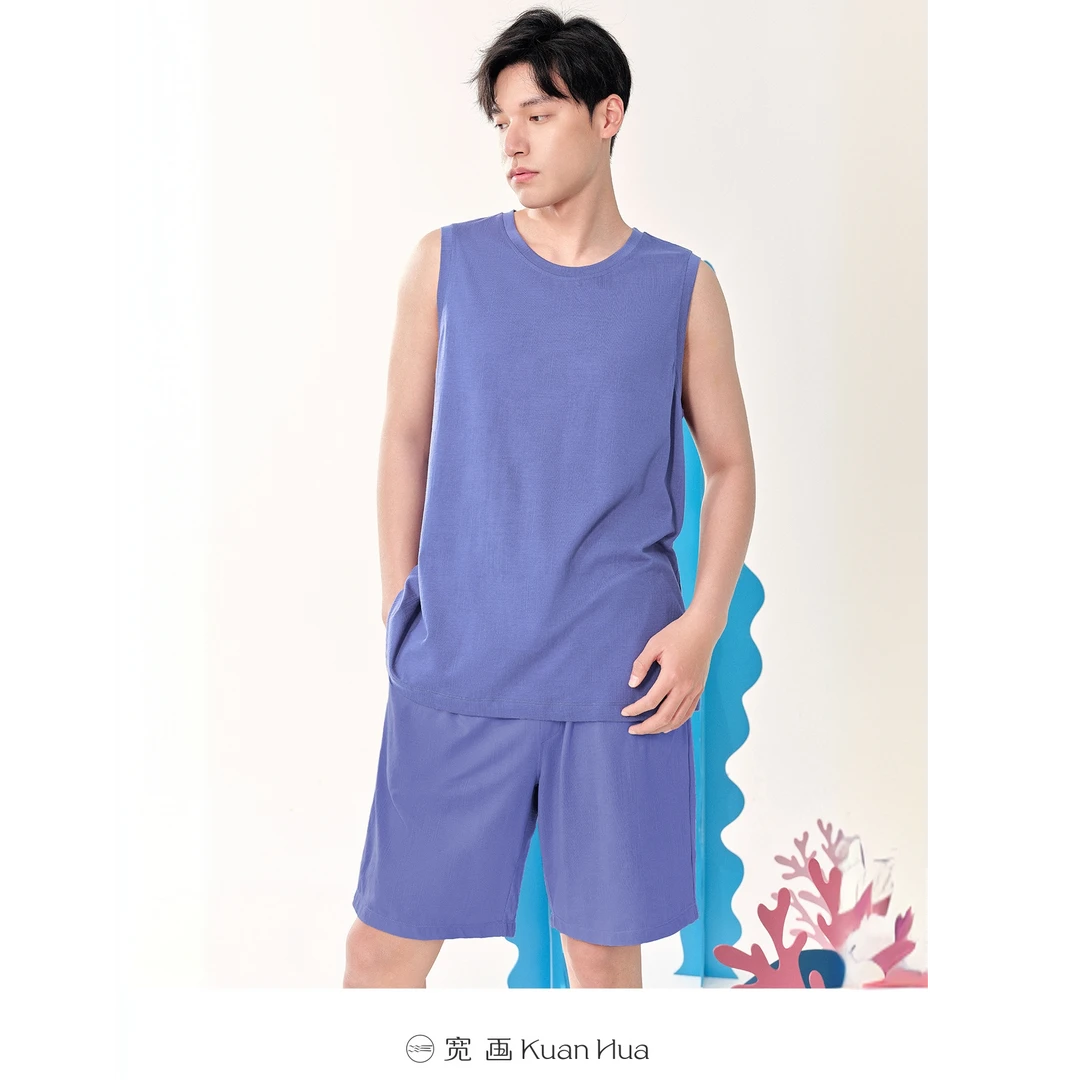 宽画-男士夏季短袖短裤家居服套装外穿96988