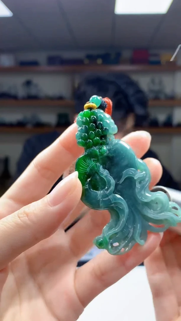 定制翡翠未镶嵌1087ry-毛货挂件 16