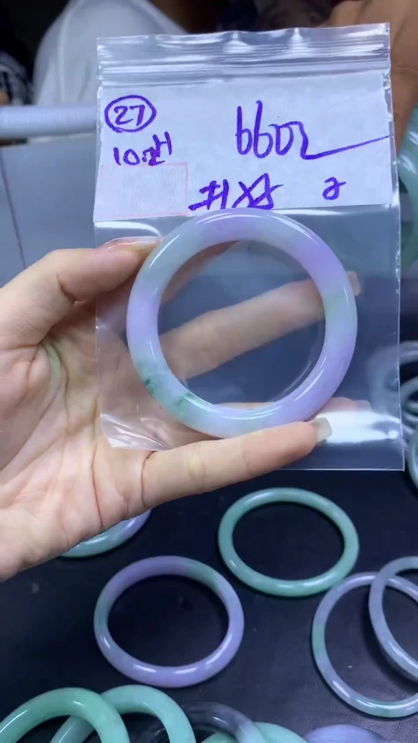 未镶嵌定制翡翠27手镯55纹+660元+拍一发一