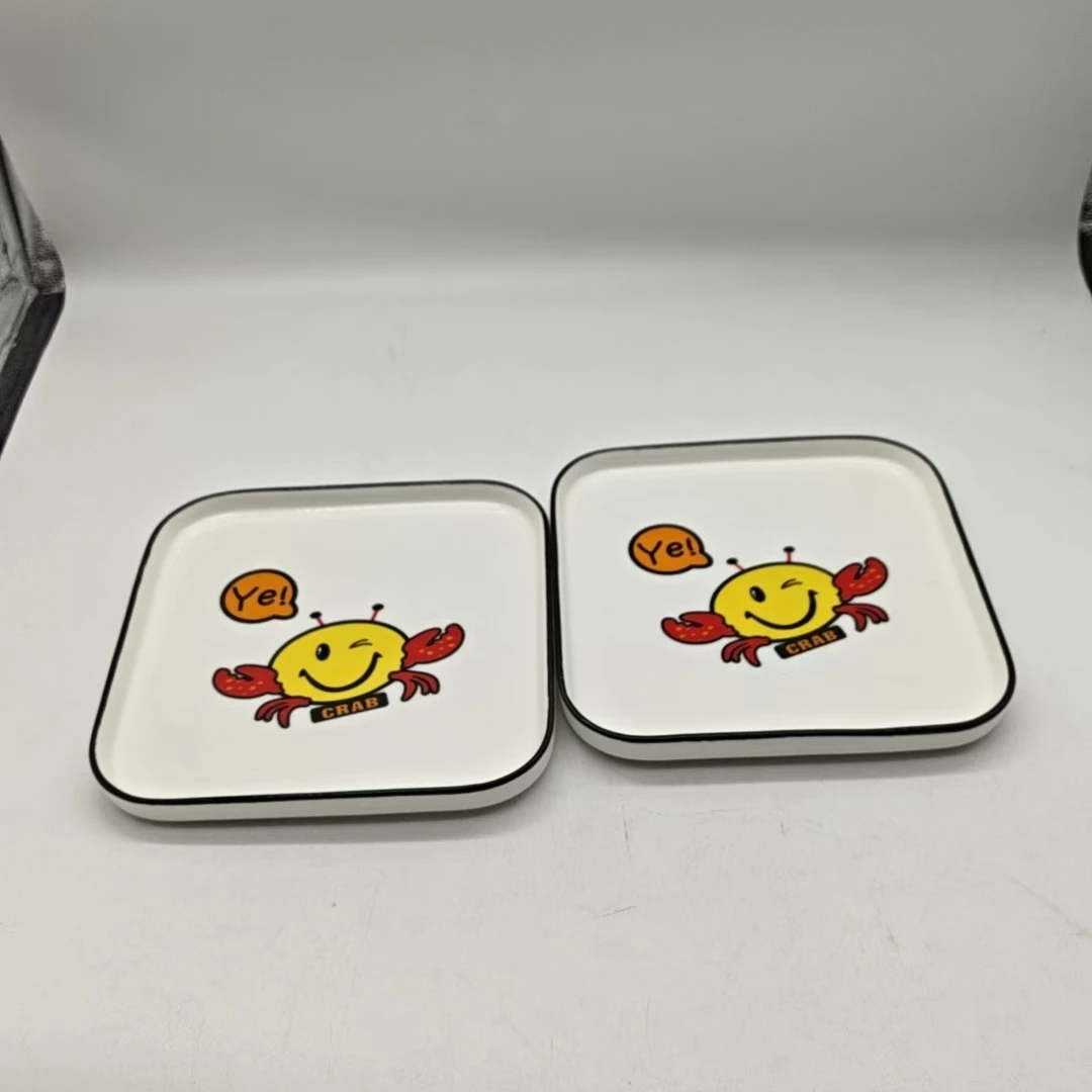 5477 两个盘（口径18.5，高2)陶瓷餐具B44