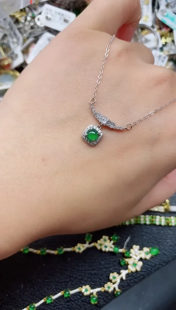 银S925镶嵌戒指翡翠1